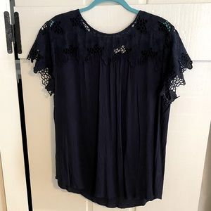 EUC LOFT Navy short sleeve shirt, size XL
